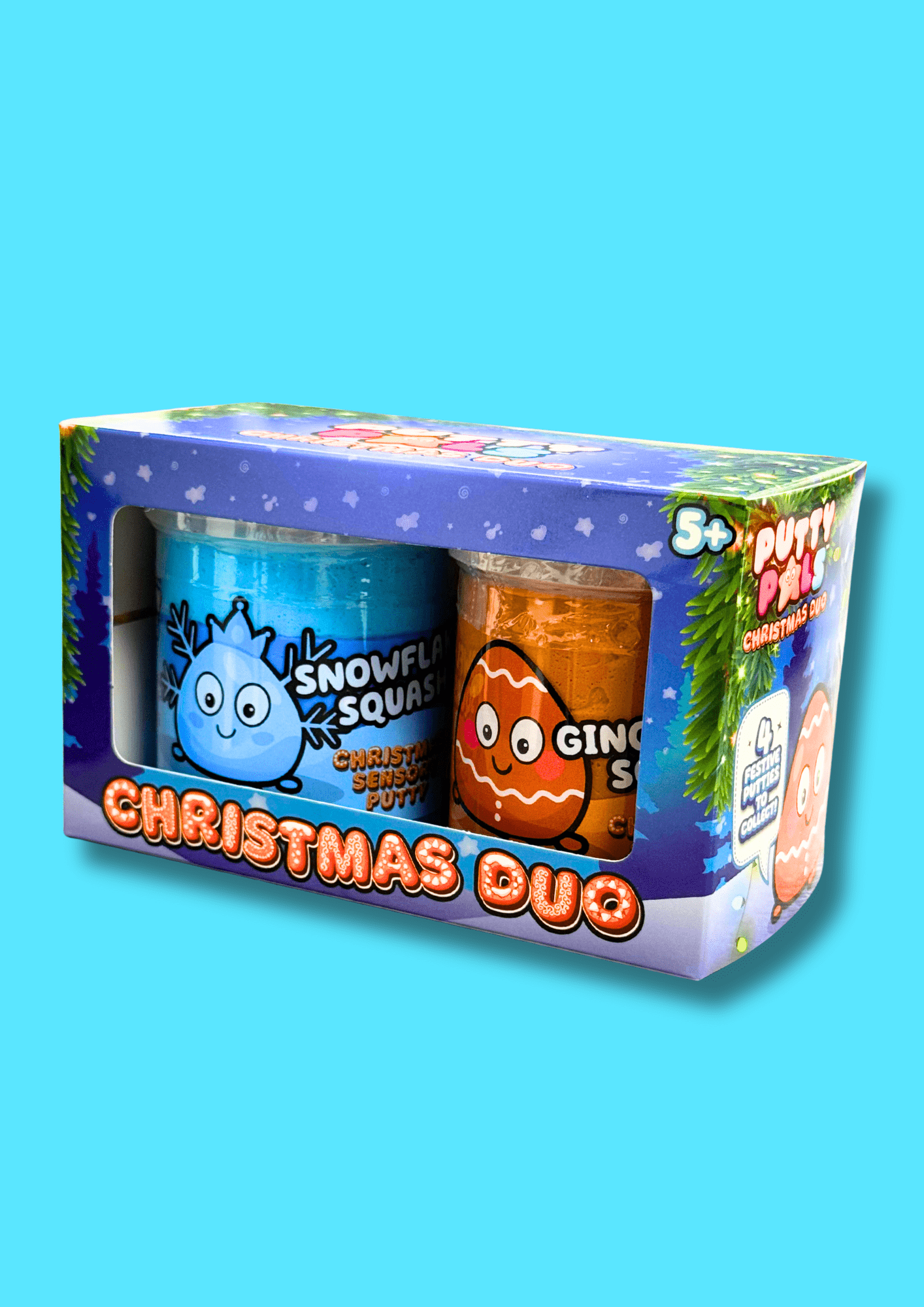 Christmas Duo – Snowflake Squash & Gingerbread Squeeze - Putty Pals