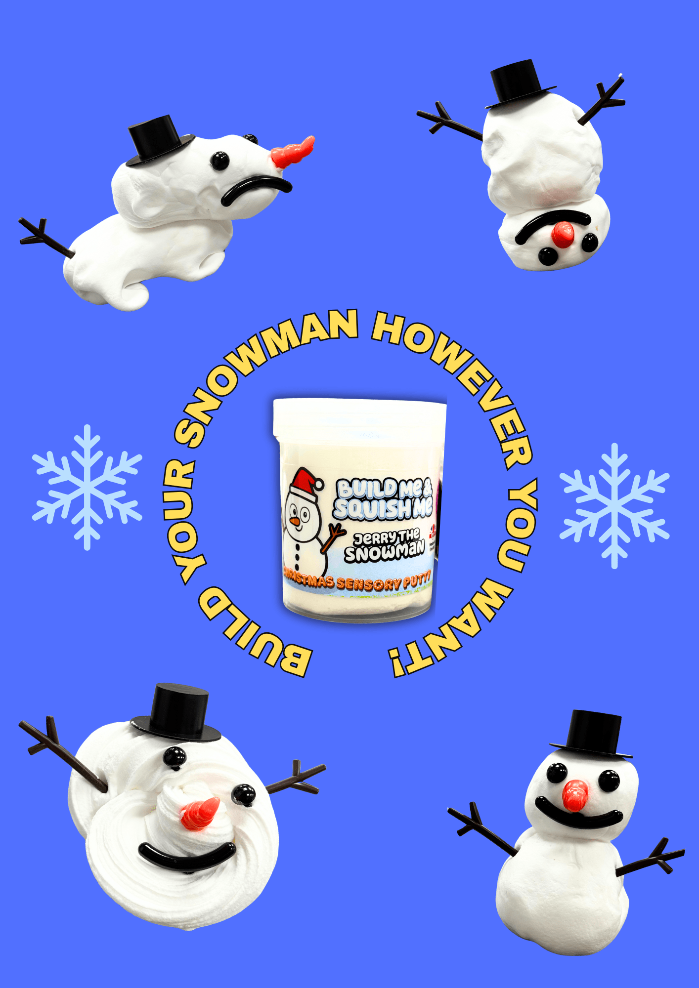 Jerry the Snowman – Build Me & Squish Me Sensory Putty - Putty Pals